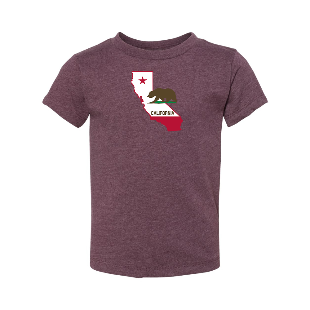 California Bear Map BELLA  CANVAS Toddler Jersey Tee