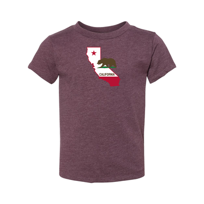 California Bear Map BELLA  CANVAS Toddler Jersey Tee