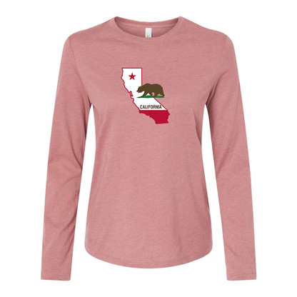 BELLA CANVAS  California Bear Map Jersey Long Sleeve Tee