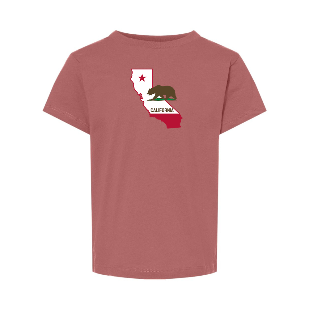 California Bear Map BELLA  CANVAS Toddler Jersey Tee