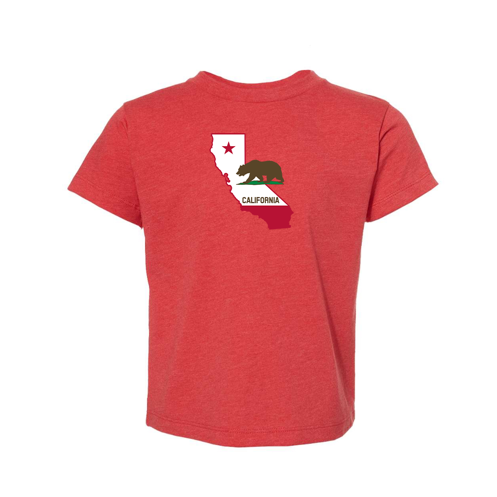 California Bear Map BELLA  CANVAS Toddler Jersey Tee