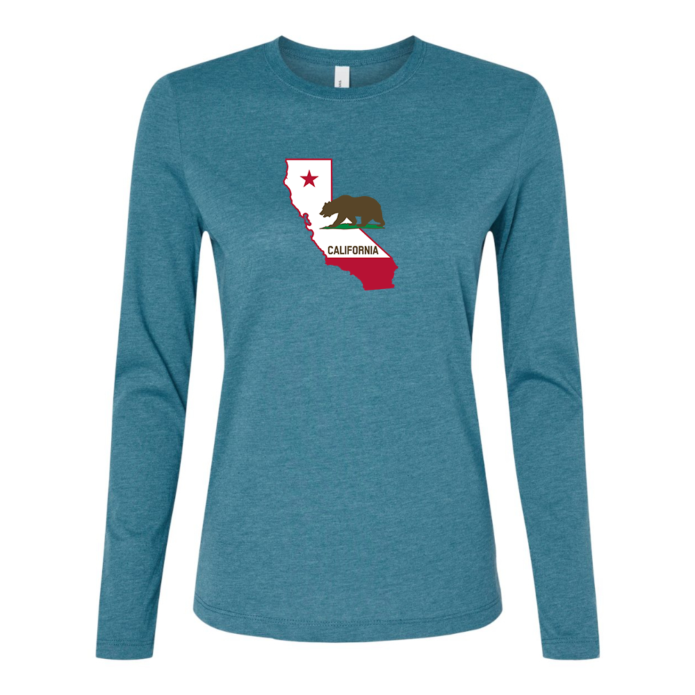 BELLA CANVAS  California Bear Map Jersey Long Sleeve Tee