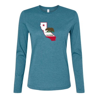 BELLA CANVAS  California Bear Map Jersey Long Sleeve Tee