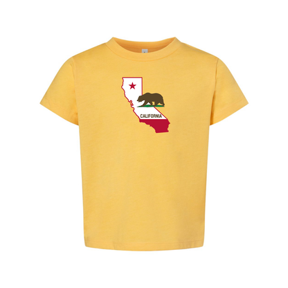 California Bear Map BELLA  CANVAS Toddler Jersey Tee