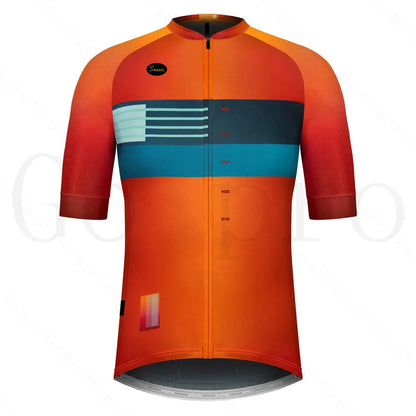 Men's Short Sleeve Cycling Jersey with Full Zipper, Breathable Mesh Panels, and Reflective Detailing for Enhanced Visibility