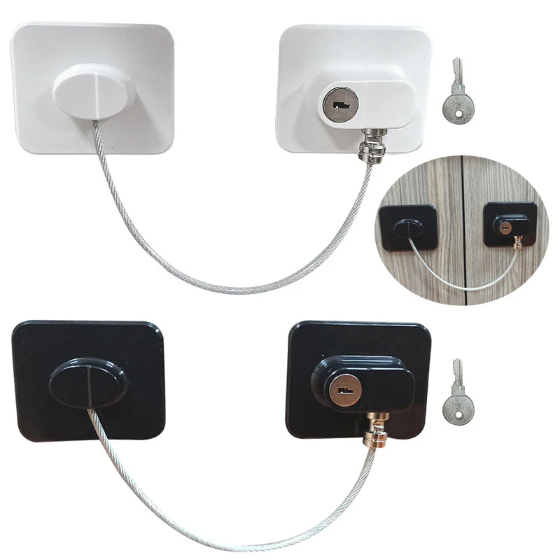 Child Safety Locks for Cabinets and Drawers with Steel Cable and Combination Code for Enhanced Security and Easy Installation