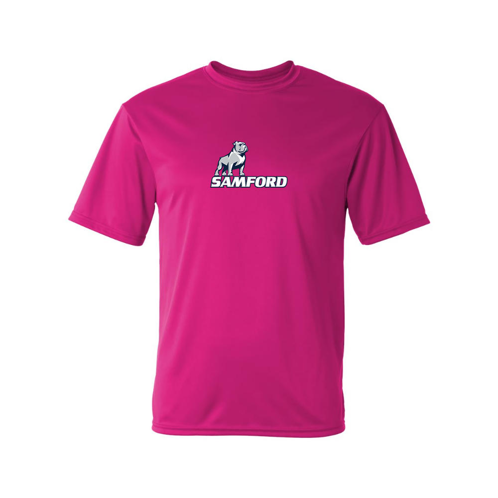 Men's Samford Bulldogs Logo Polyester T-Shirt