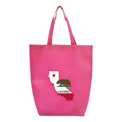 California Bear Map Q-Tees Non-Woven Gusset Bottom Tote