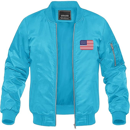 Men's American-Flag-Emoji Lightweight Bomber Jacket Windbreaker Softshell Varsity Jacket Coat