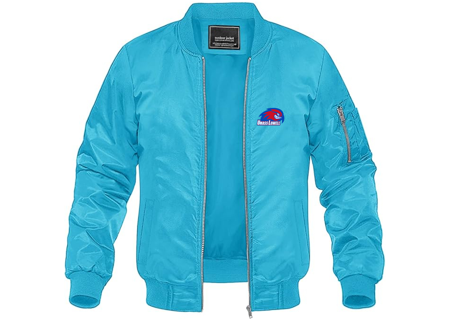 Men's UMass Lowell River Hawks Lightweight Bomber Jacket Windbreaker Softshell Varsity Jacket Coat