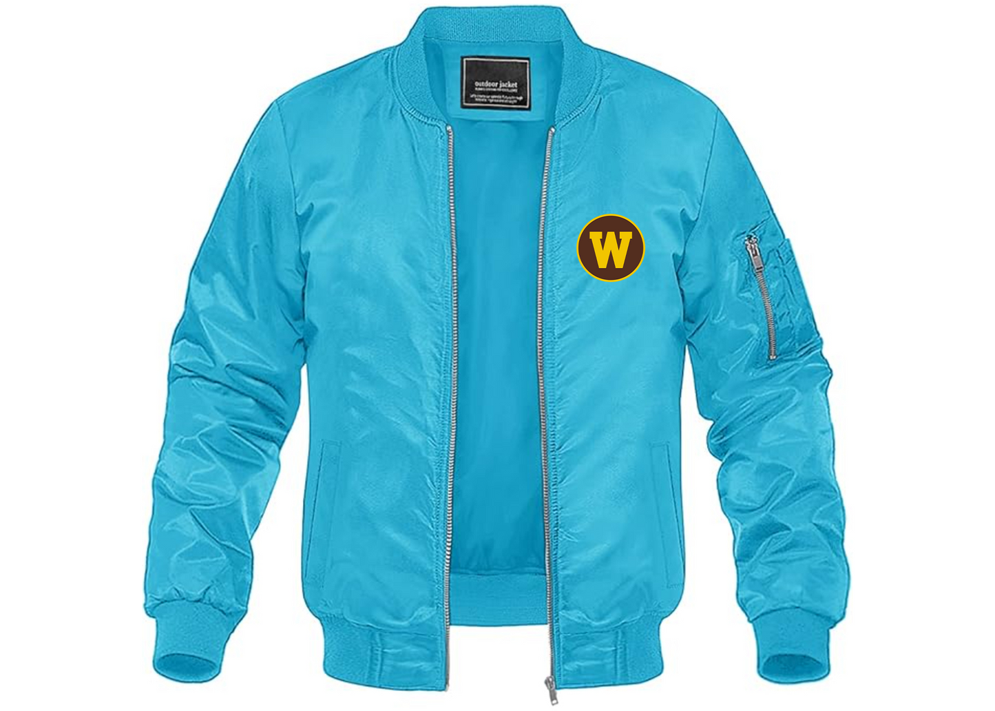 Men's Western Michigan Broncos Lightweight Bomber Jacket Windbreaker Softshell Varsity Jacket Coat