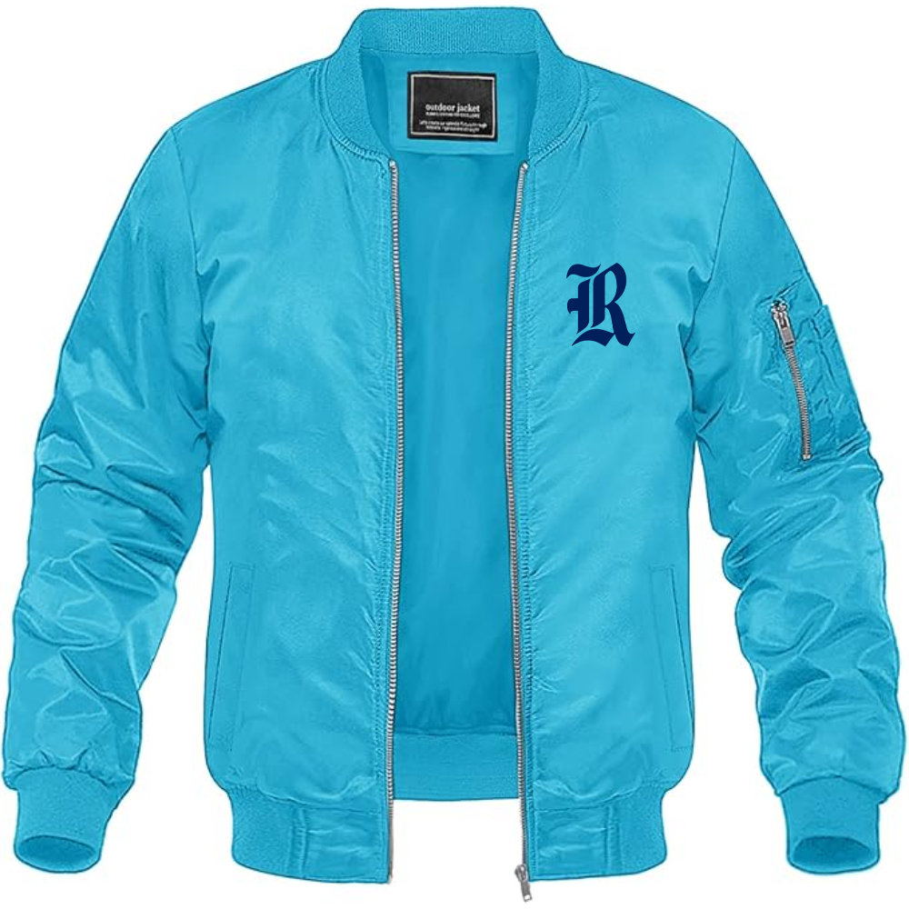 Men's Rice Owls Logo Lightweight Bomber Jacket Windbreaker Softshell Varsity Jacket Coat