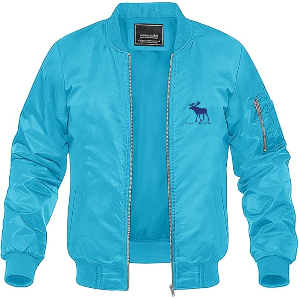 Men's Abercrombie & Fitch Moose Logo Lightweight Bomber Jacket Windbreaker Softshell Varsity Jacket Coat
