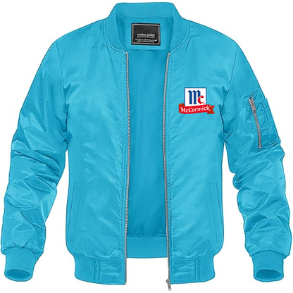 Men's McCormick Logo Lightweight Bomber Jacket Windbreaker Softshell Varsity Jacket Coat