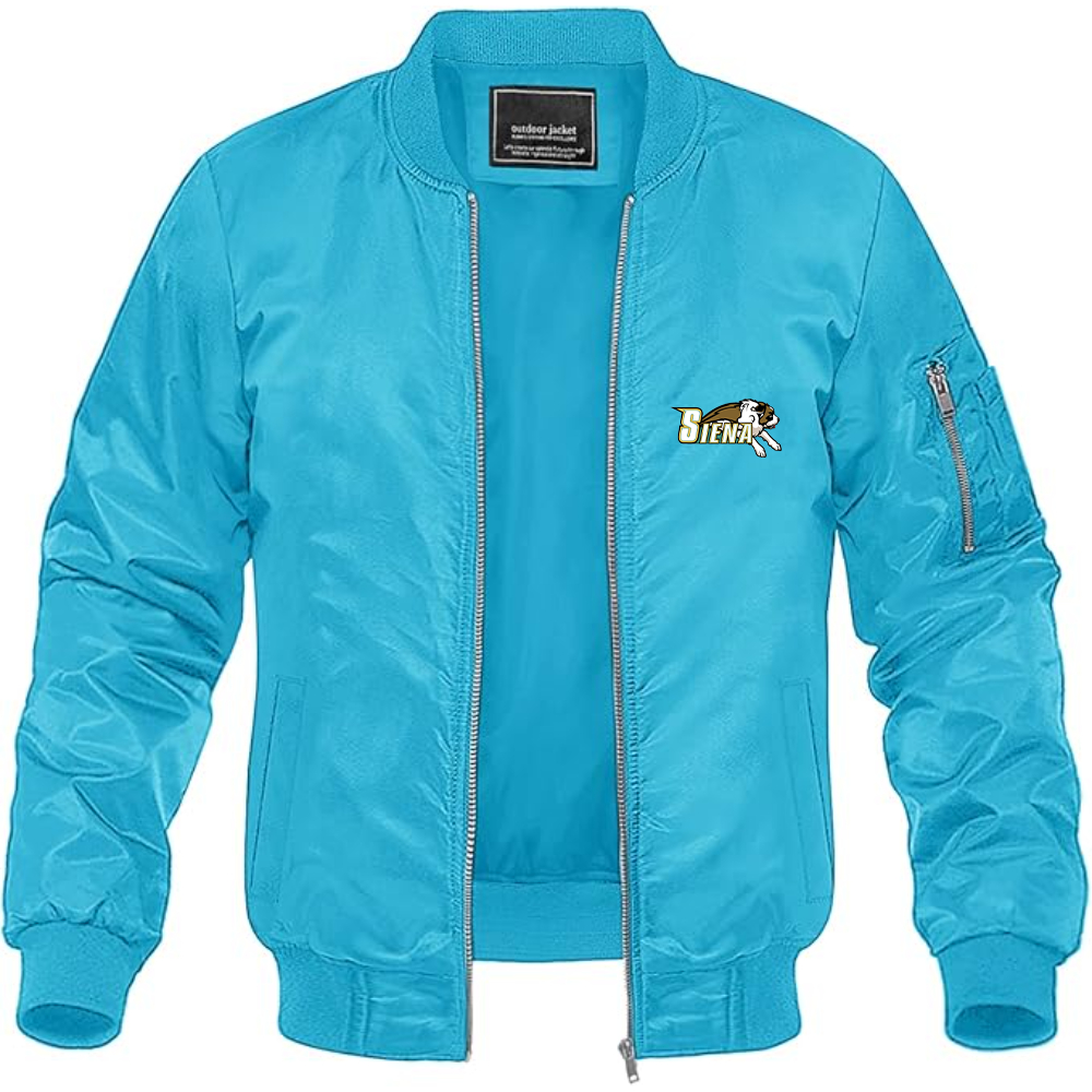 Men's Siena Saints Logo Lightweight Bomber Jacket Windbreaker Softshell Varsity Jacket Coat