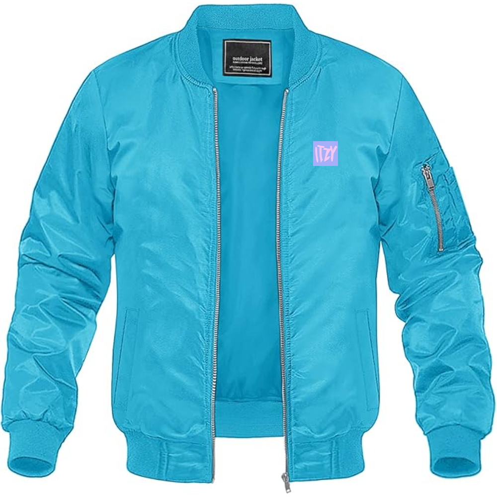 Men's  Itzy Logo Lightweight Bomber Jacket Windbreaker Softshell Varsity Jacket Coat