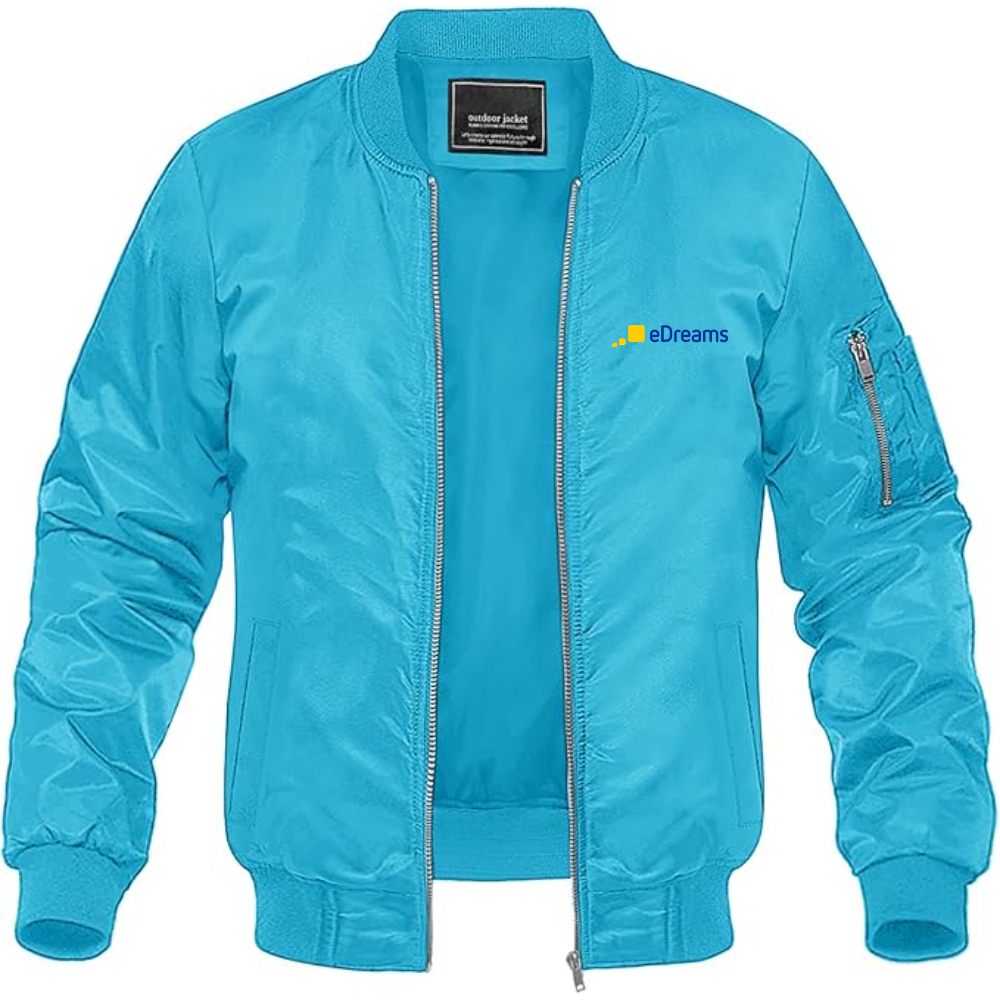 Men's Edreams Logo Lightweight Bomber Jacket Windbreaker Softshell Varsity Jacket Coat
