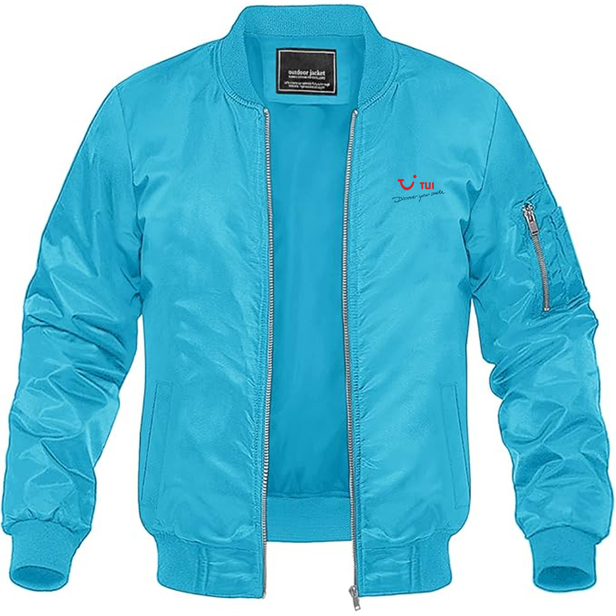 Men's tui Logo Lightweight Bomber Jacket Windbreaker Softshell Varsity Jacket Coat