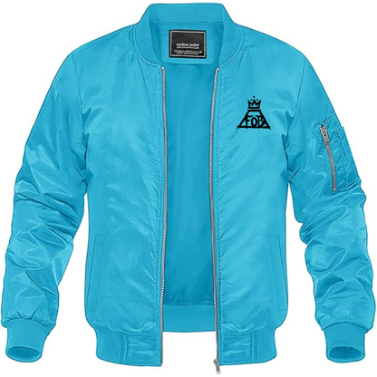 Men's Fall Out Boy Lightweight Bomber Jacket Windbreaker Softshell Varsity Jacket Coat