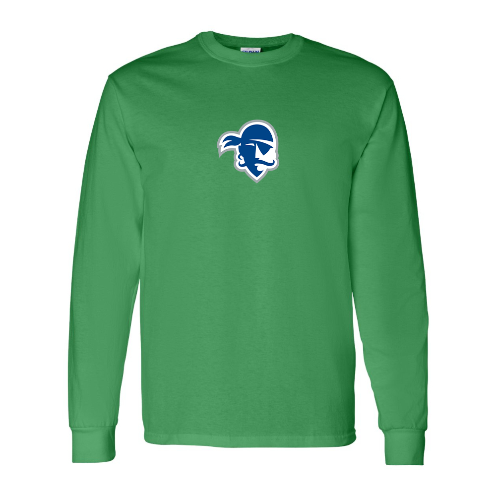 Men's Seton Hall Pirates Logo Gildan Heavy Cotton Long Sleeve T-Shirt