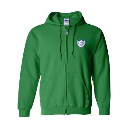 Men's Saint Louis Billikens Logo Gildan  Heavy Blend Full Zip Hooded Sweatshirt