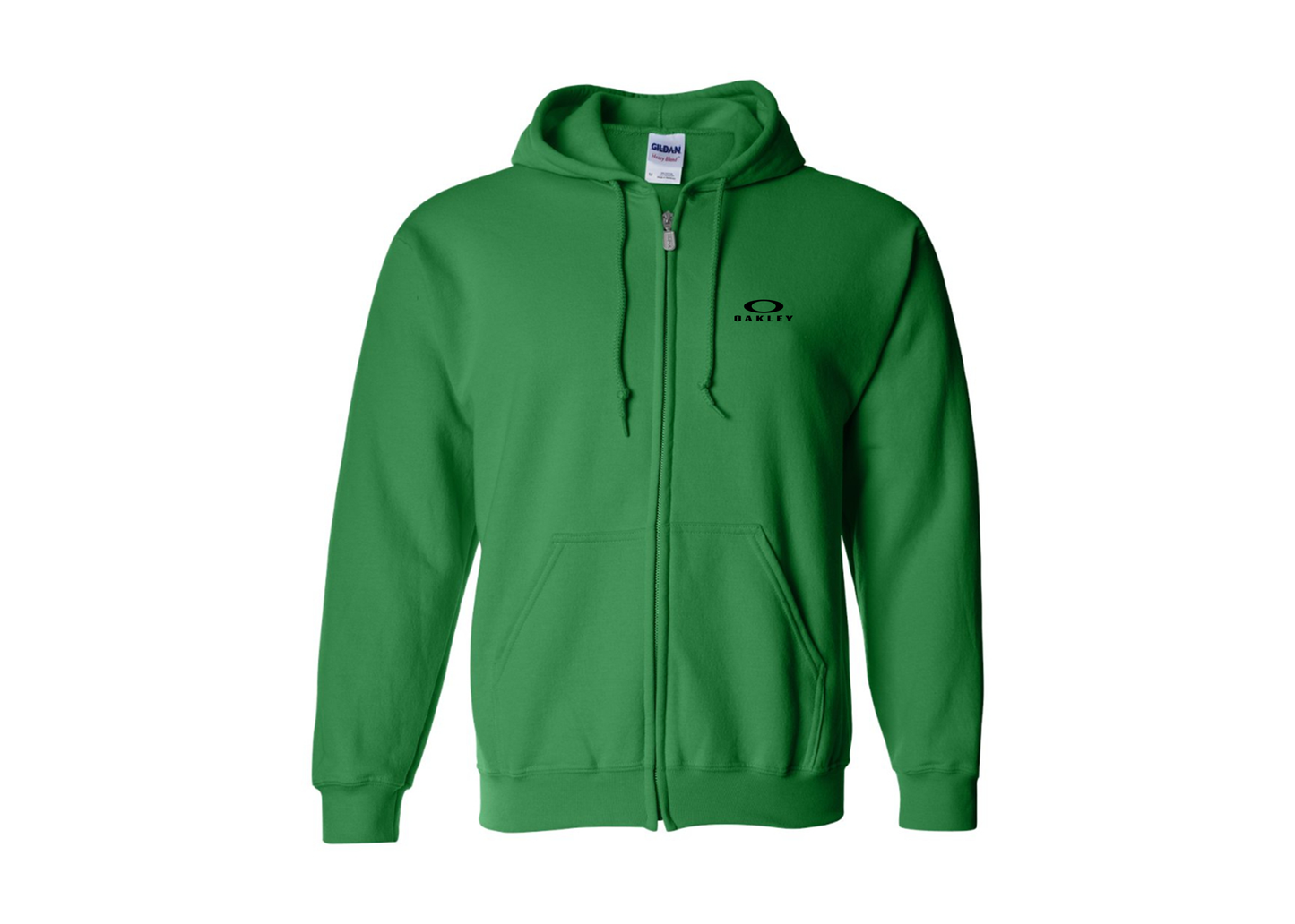 Men's Oakley Logo Gildan  Heavy Blend Full Zip Hooded Sweatshirt