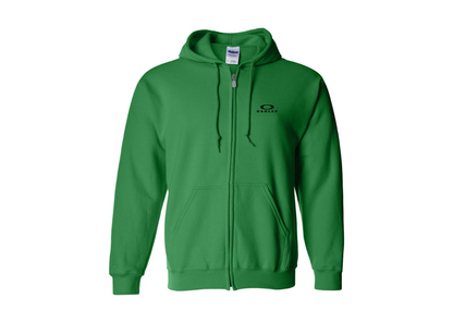 Men's Oakley Logo Gildan  Heavy Blend Full Zip Hooded Sweatshirt