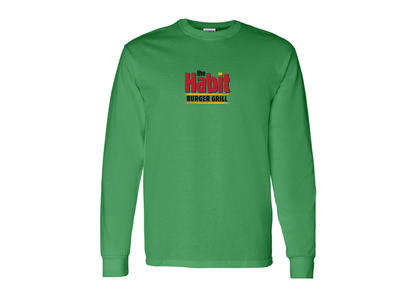 Men's The Habit Burger Grill Gildan Heavy Cotton Long Sleeve T-Shirt