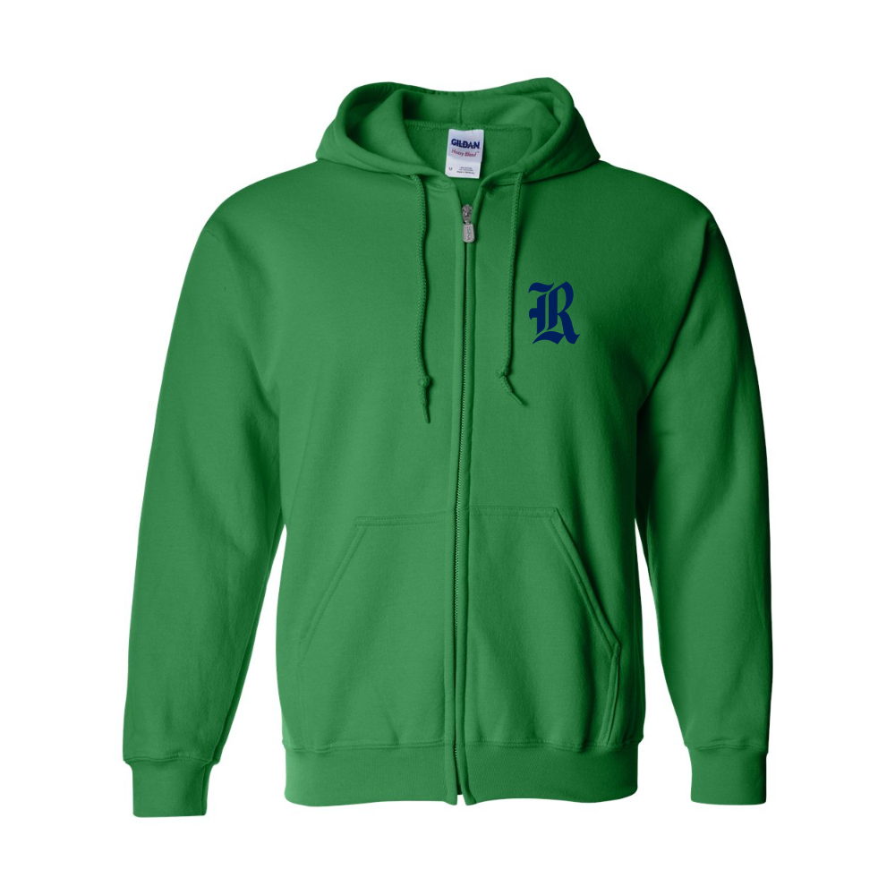 Men's Rice Owls Logo Gildan  Heavy Blend Full Zip Hooded Sweatshirt