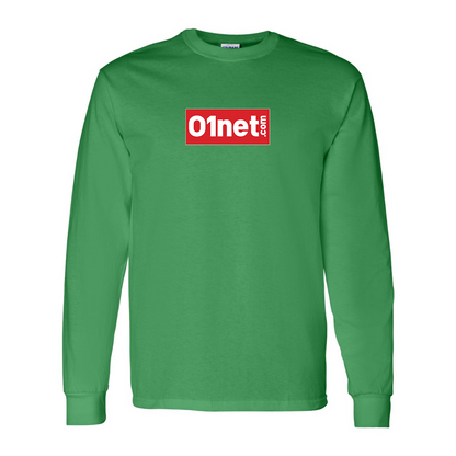 Men's 01net Logo Gildan Heavy Cotton Long Sleeve T-Shirt