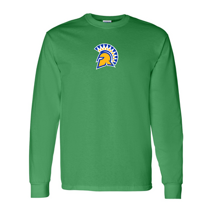 Men's San Jose State Spartans Logo Gildan Heavy Cotton Long Sleeve T-Shirt