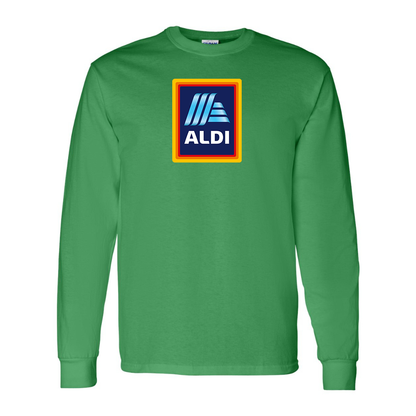 Men's Aldi Logo Gildan Heavy Cotton Long Sleeve T-Shirt