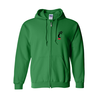 Men's  Cincinnati Bearcats Gildan  Heavy Blend Full Zip Hooded Sweatshirt