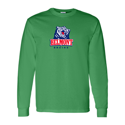 Men's Belmont Bruins  Gildan Heavy Cotton Long Sleeve T-Shirt