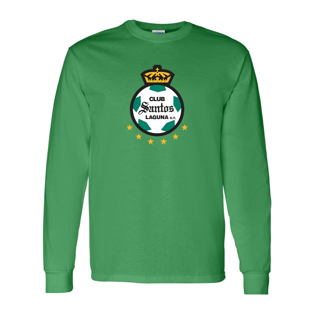 Men's Santos Laguna Soccer Gildan Heavy Cotton Long Sleeve T-Shirt
