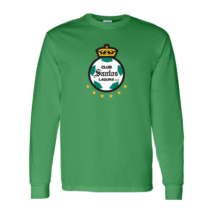 Men's Santos Laguna Soccer Gildan Heavy Cotton Long Sleeve T-Shirt