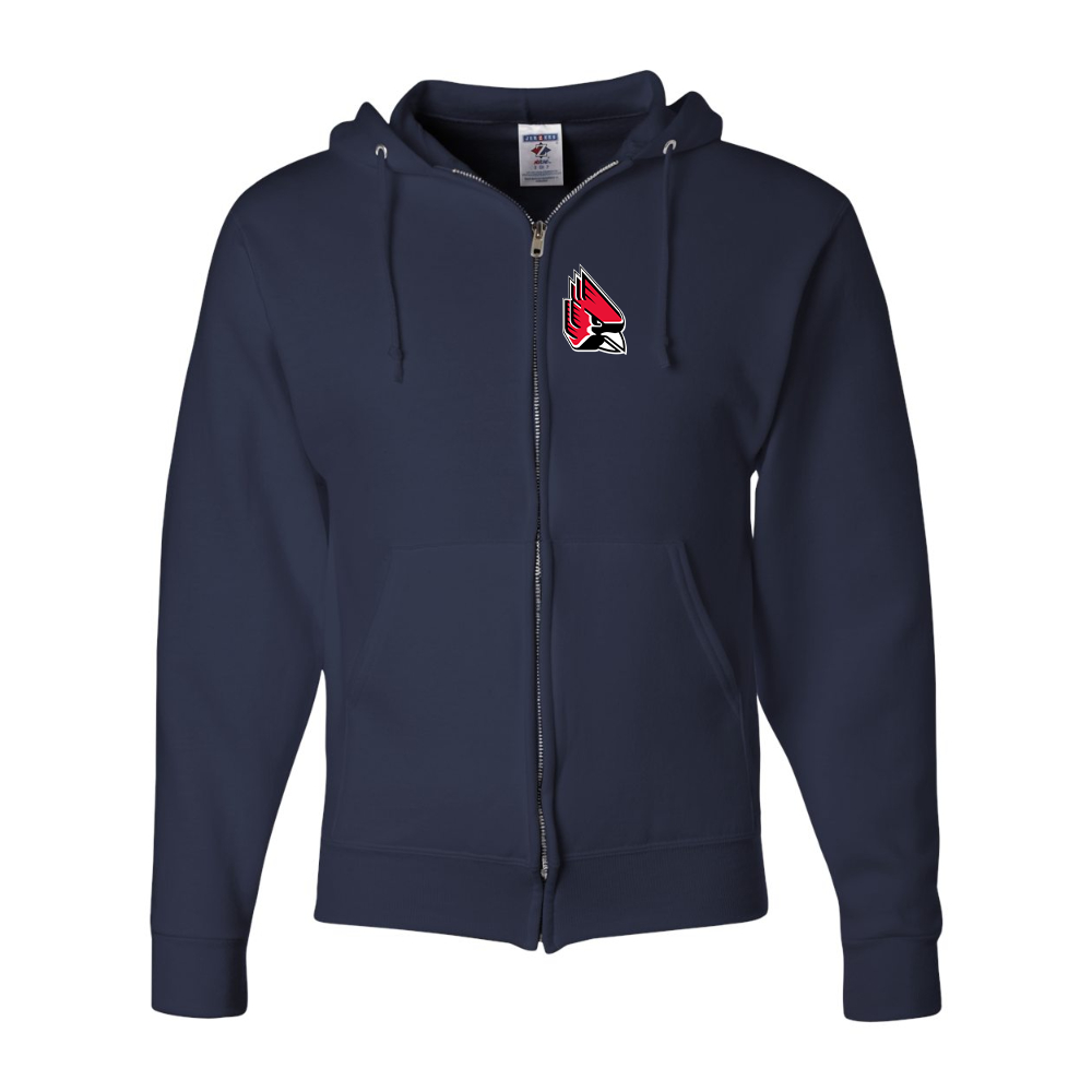 Men's  Ball State Cardinals JERZEES NuBlend Full-Zip Hooded Sweatshirt