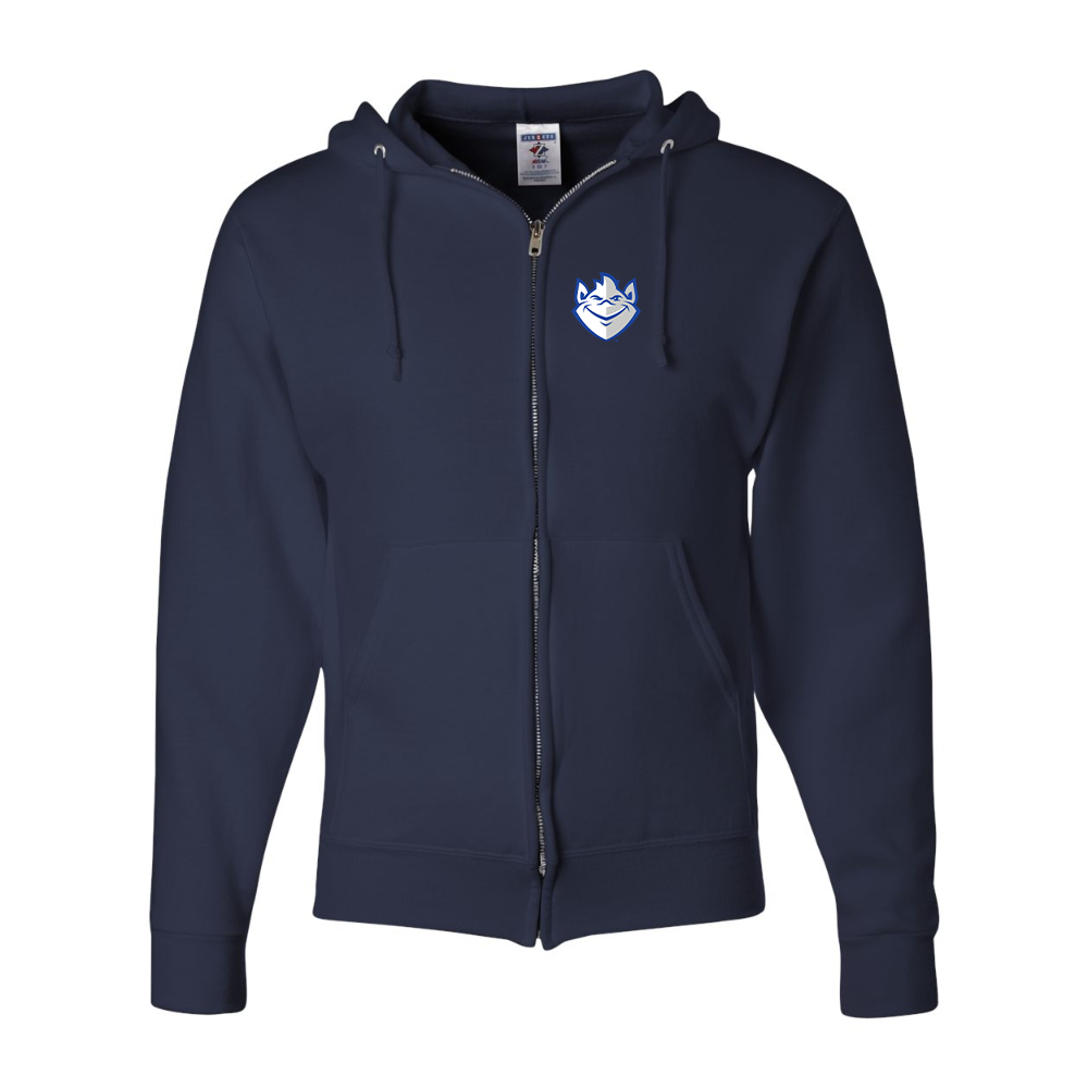 Men's Saint Louis Billikens Logo JERZEES NuBlend Full-Zip Hooded Sweatshirt