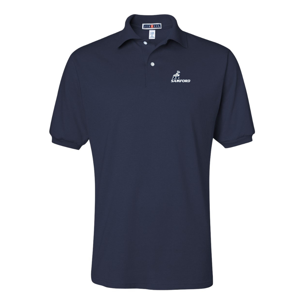 Men's Samford Bulldogs Logo JERZEES  SpotShield polo