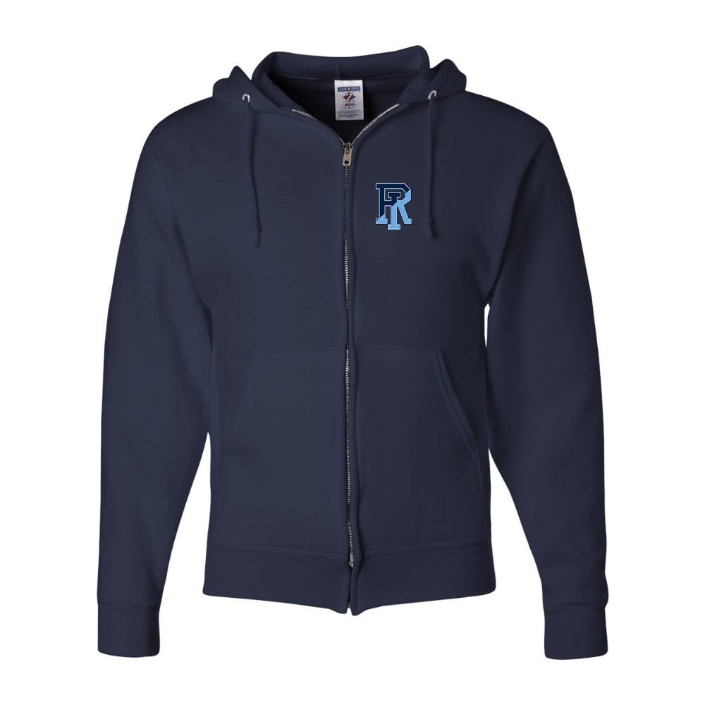 Men's Rhode Island Rams Logo JERZEES NuBlend Full-Zip Hooded Sweatshirt