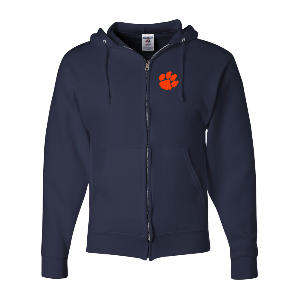 Men's Clemson Tigers JERZEES NuBlend Full-Zip Hooded Sweatshirt