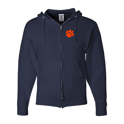 Men's Clemson Tigers JERZEES NuBlend Full-Zip Hooded Sweatshirt