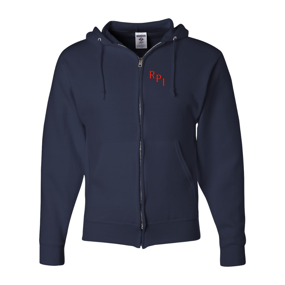 Men's RPI Engineers Logo JERZEES NuBlend Full-Zip Hooded Sweatshirt