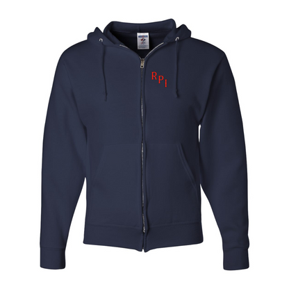 Men's RPI Engineers Logo JERZEES NuBlend Full-Zip Hooded Sweatshirt