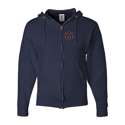 Men's  Auburn Tigers  JERZEES NuBlend Full-Zip Hooded Sweatshirt
