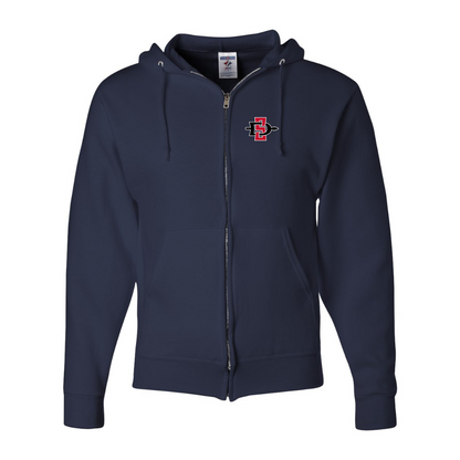 Men's San Diego State Aztecs Logo JERZEES NuBlend Full-Zip Hooded Sweatshirt