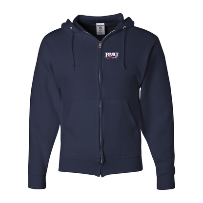 Men's Robert Morris Colonials Logo JERZEES NuBlend Full-Zip Hooded Sweatshirt
