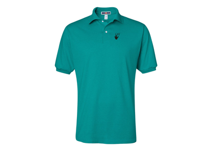 Men's Off-White Hand JERZEES  SpotShield polo