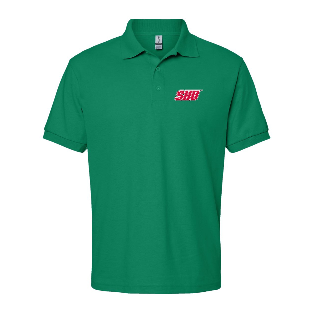 Men's Sacred Heart Pioneers Logo Gildan Dry Blend Jersey Polo
