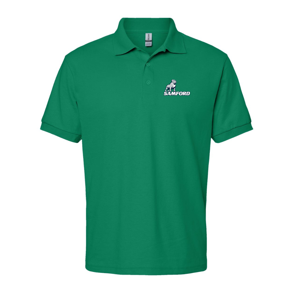 Men's Samford Bulldogs Logo Gildan Dry Blend Jersey Polo